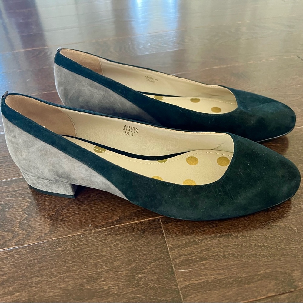 Boden Suede Pumps Black Grey Size 8 Size 38.5